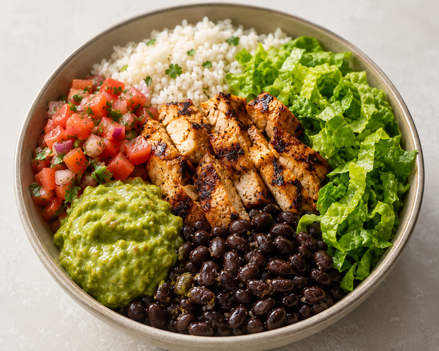 Chipotle-style chicken burrito bowl